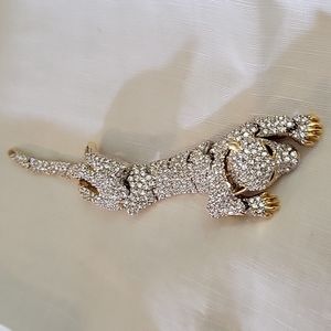 Vintage 90's Leopard Swarovski Crystal Brooch